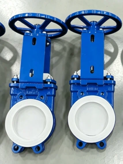 PTFE Lined Knife Gate Valve - Worm Gear